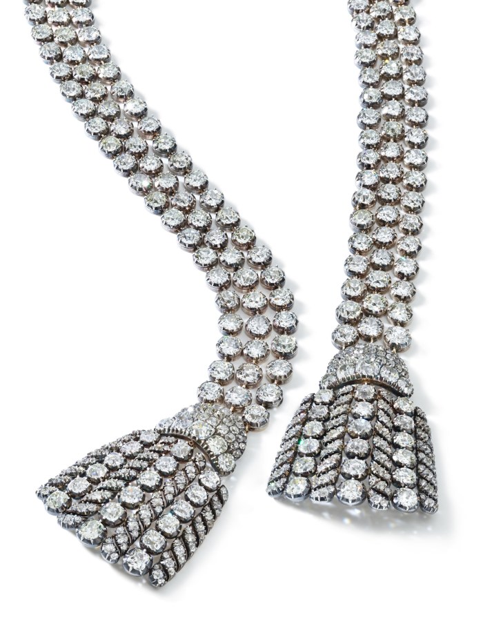 An 18th-century Georgian diamond necklace that sold at Sotheby’s for $4.8 million.