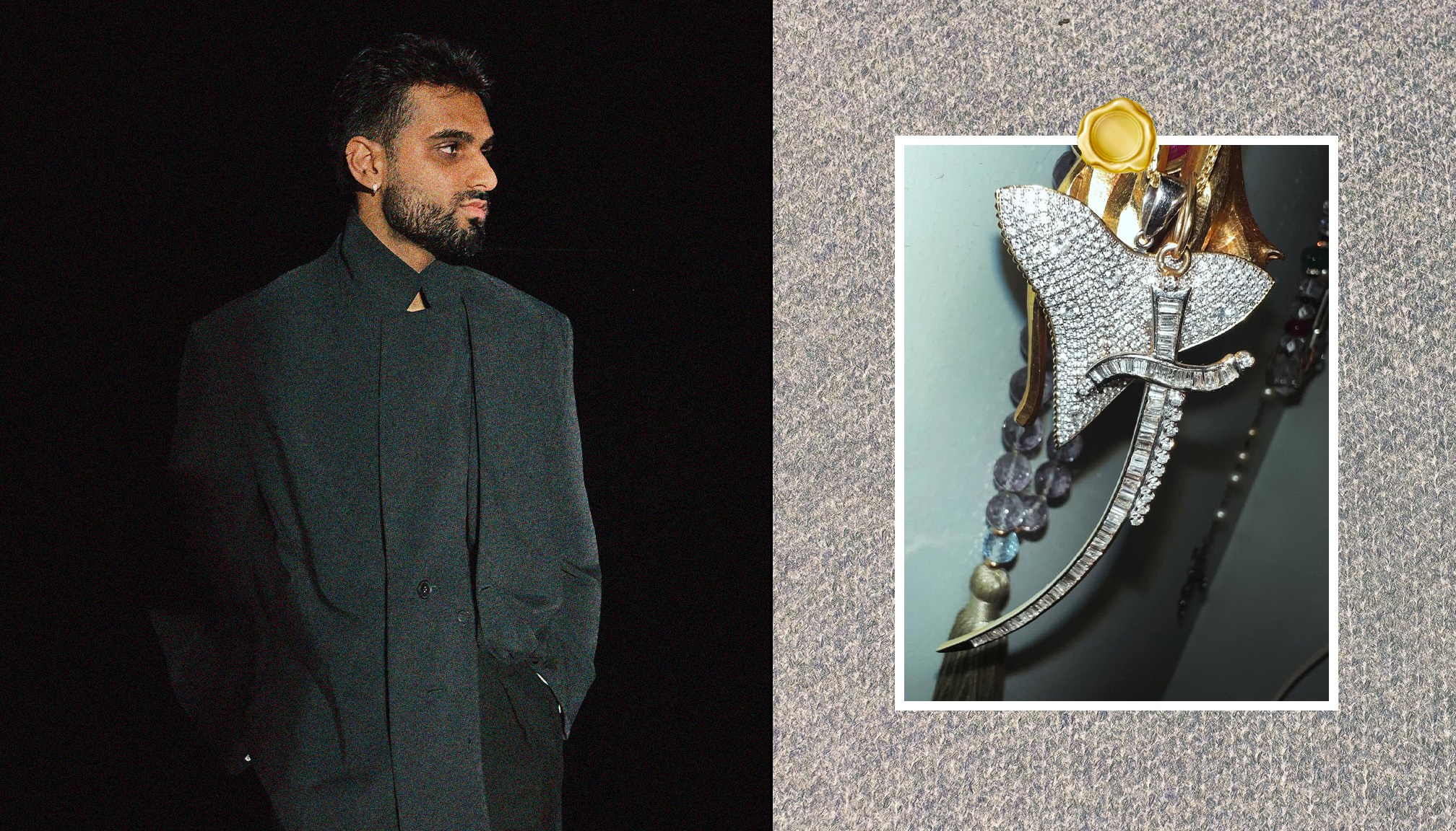 Girik Madan and his statement diamond brooch