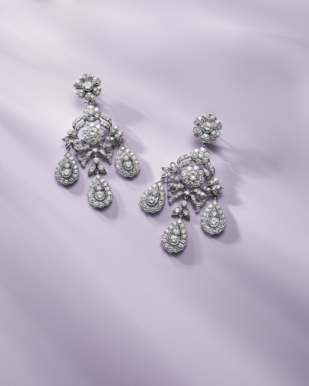 Elizabeth Taylor’s diamond earrings, now in the Lorraine Schwartz collection. (Photographed by Darrin Haddad)