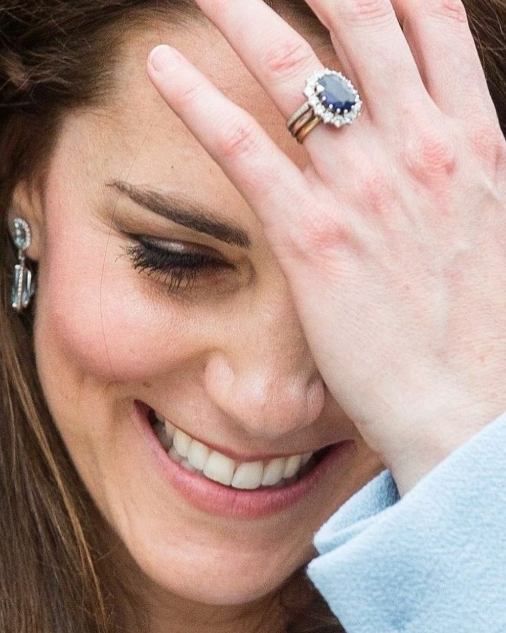 Blue diamond engagement ring