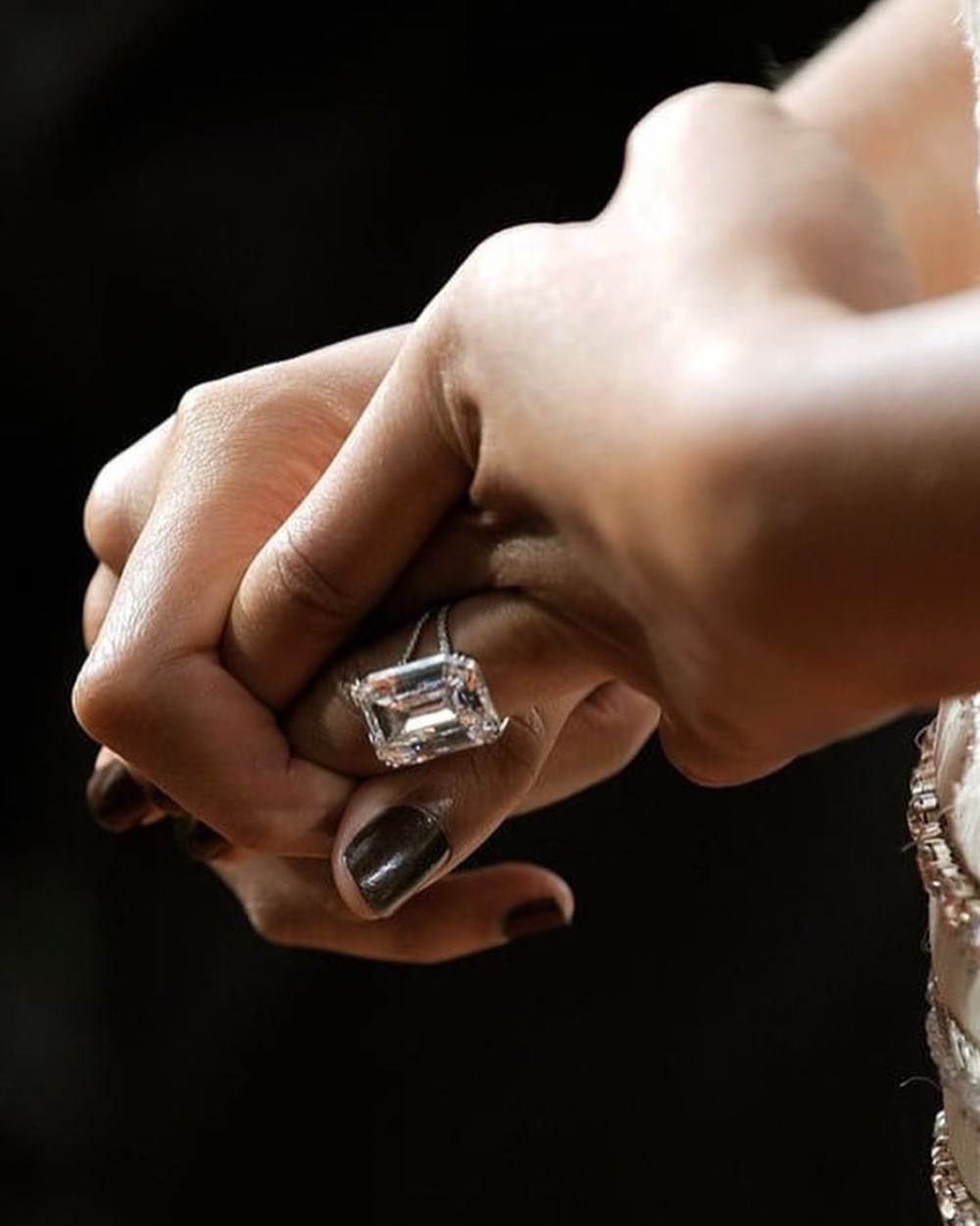 Emerald cut diamond engagement ring