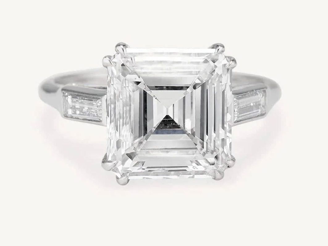 Vintage Asscher cut ring