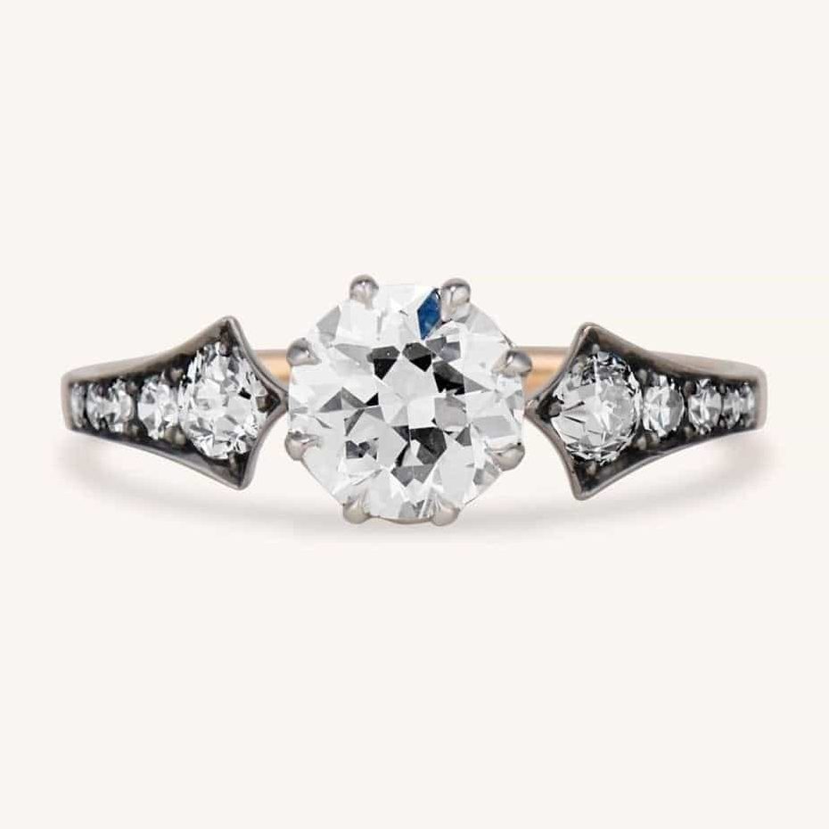 antique cut diamond engagement ring