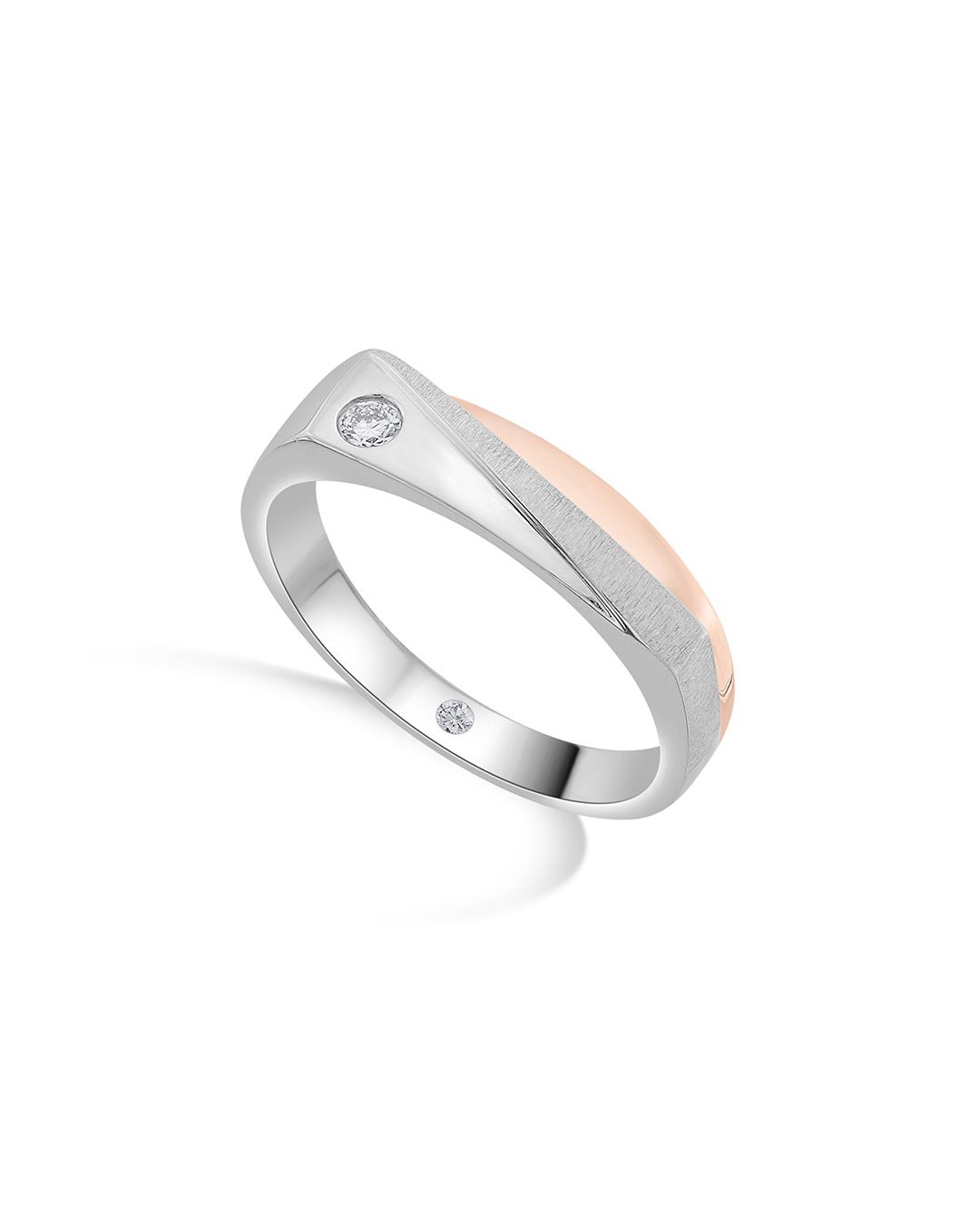 Minimalist silver diamond ring