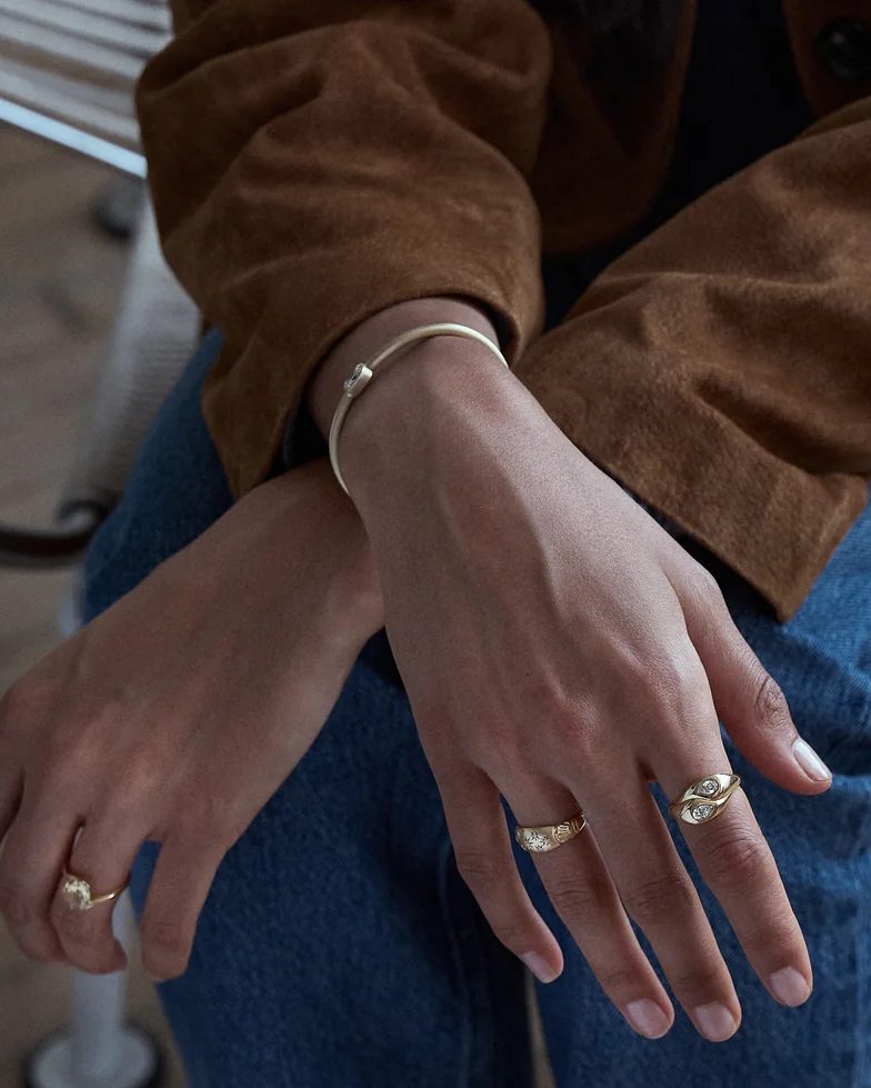 Diamond Toi et Moi Pear Bubble Ring