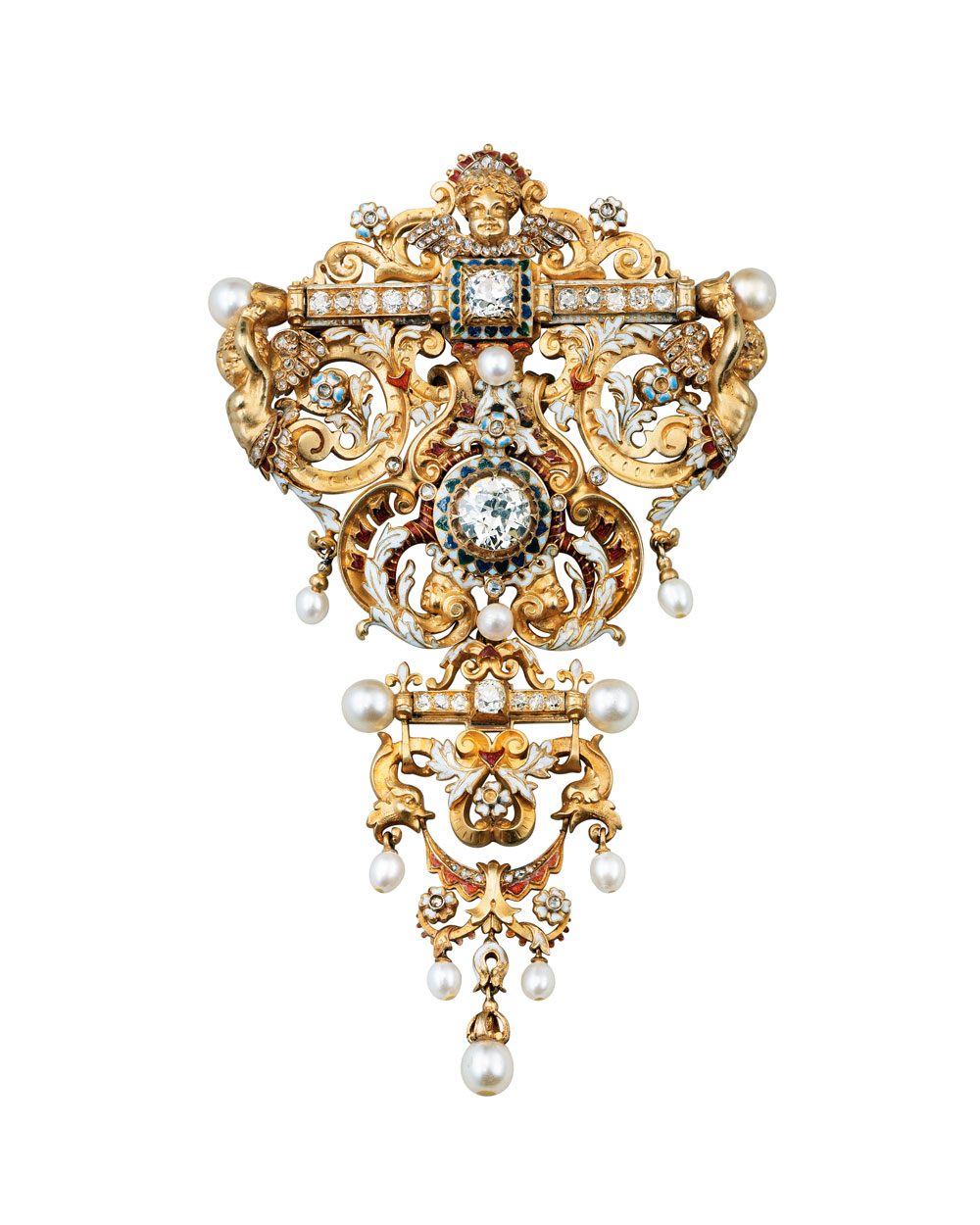 Neo-Renaissance brooch designed by Theophil von Hansen and once owned by Empress Elisabeth