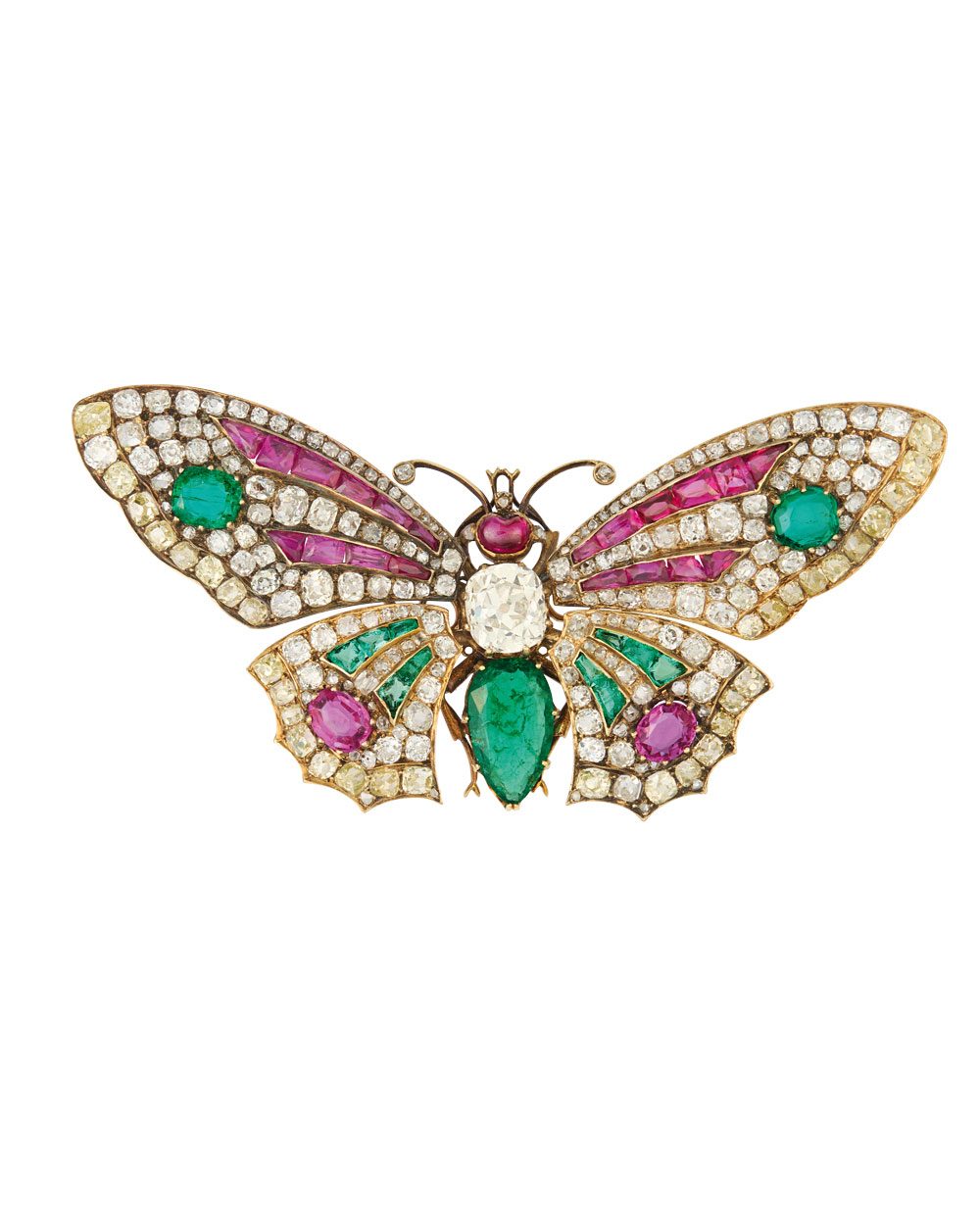 Butterfly brooch with diamonds, emeralds, and rubies that once belonged to Archduchess Marie Valerie
