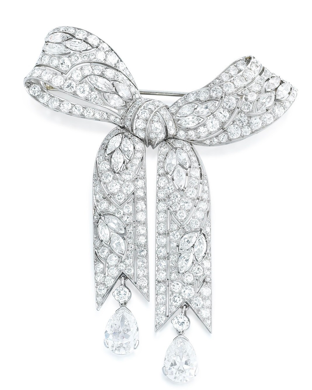 Paul Gillot Diamond Bow Brooch gifted to Doris Brynner by Elizabeth Taylor