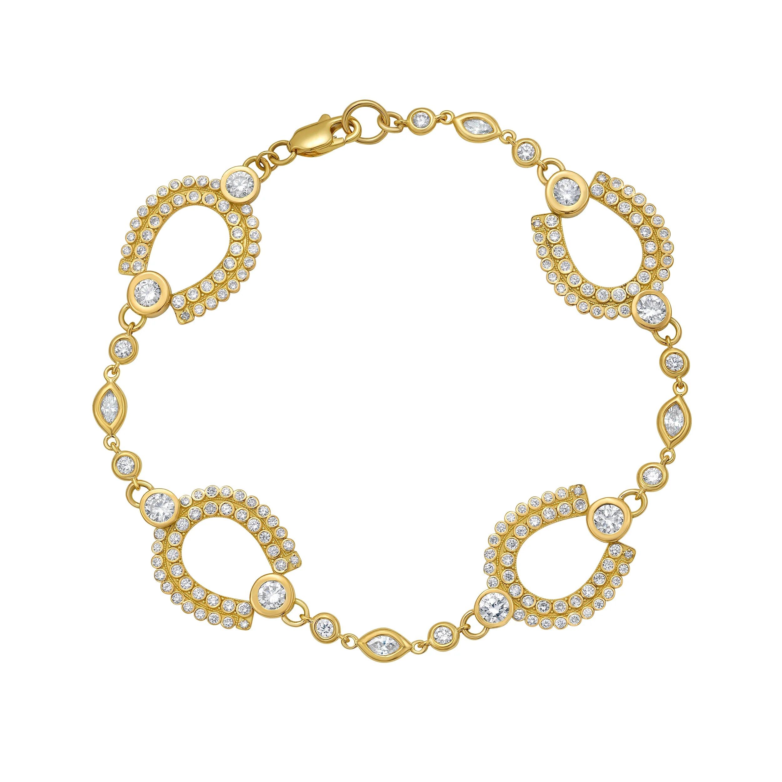 diamond horseshoe charm bracelet