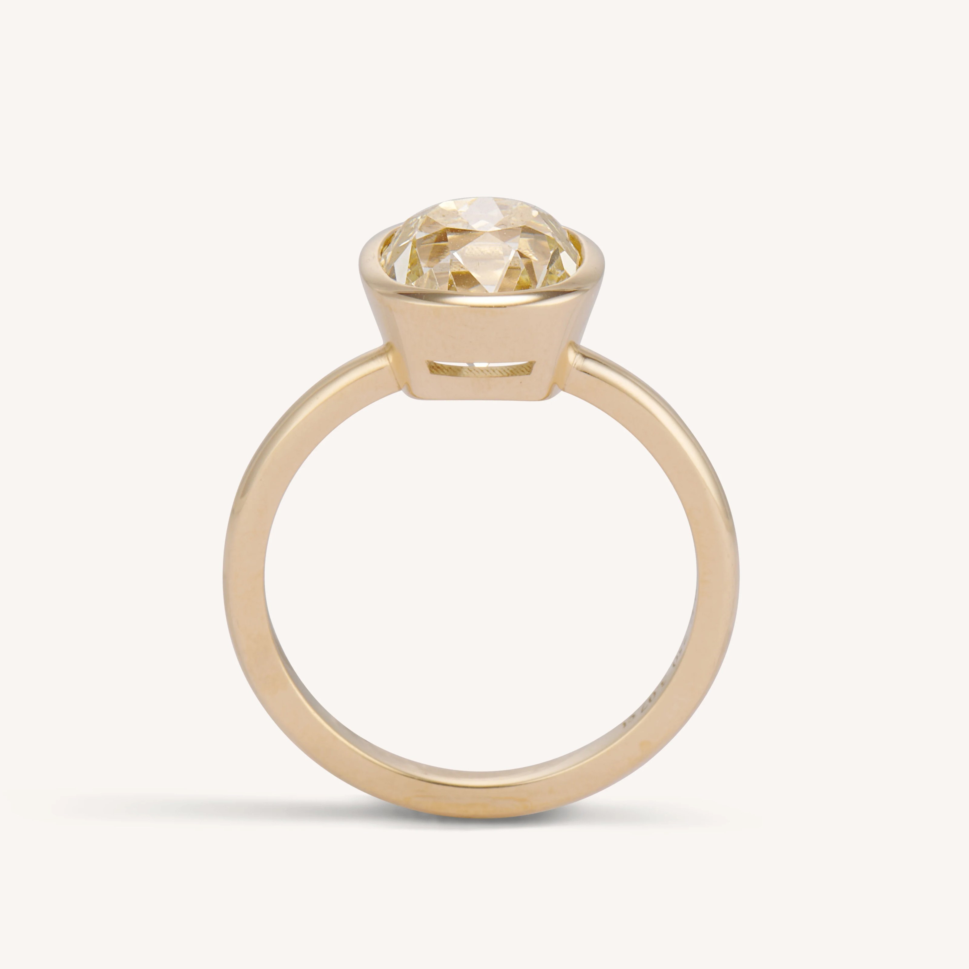 Bezel set Old Mine cut diamond engagement ring (Courtesy of Erstwhile)