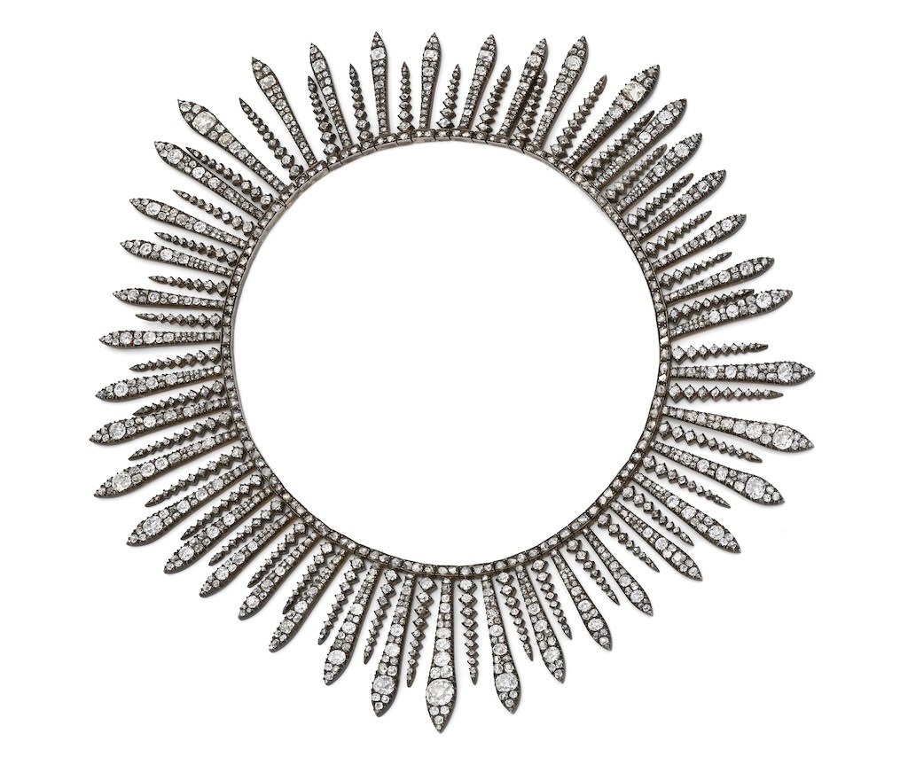 Fred Leighton 19th-century kokoshnik-style diamond necklace.