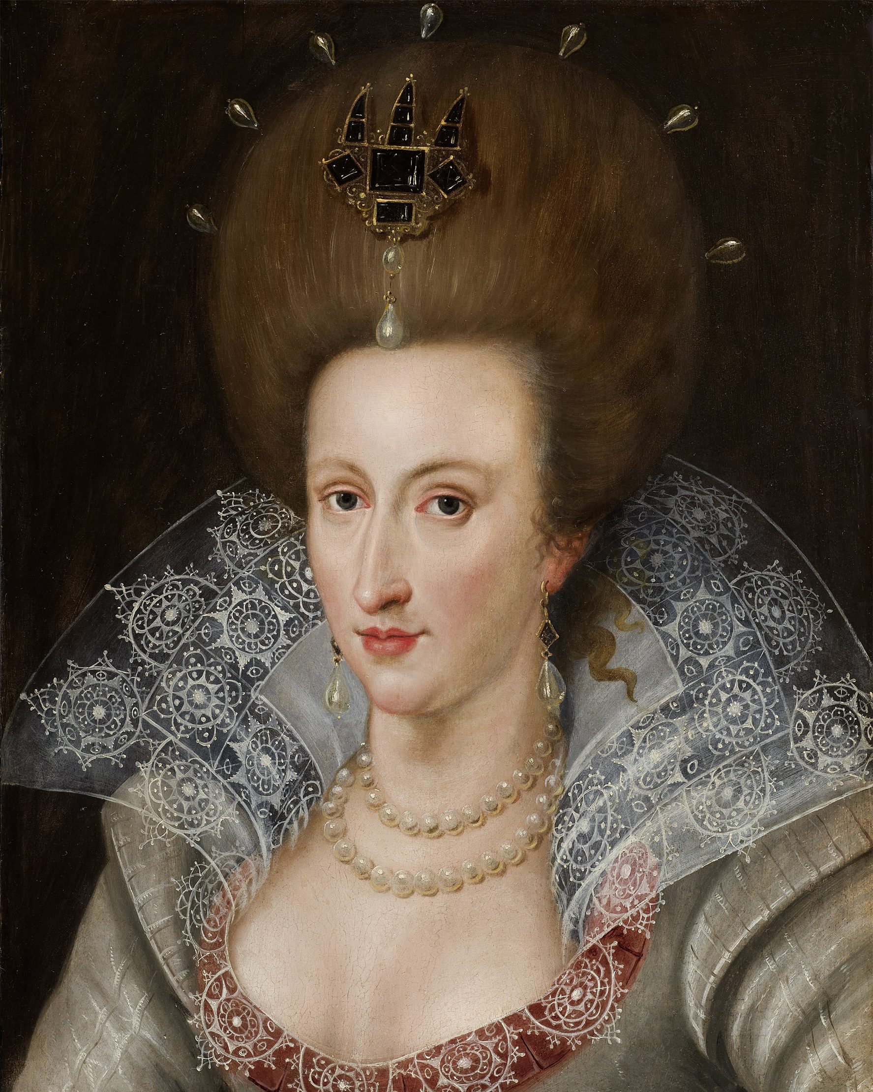 Portrait of Anne of Denmark (1574-1619), wife of James VI and I (1566-1625) by John de Critz, circa 1605.