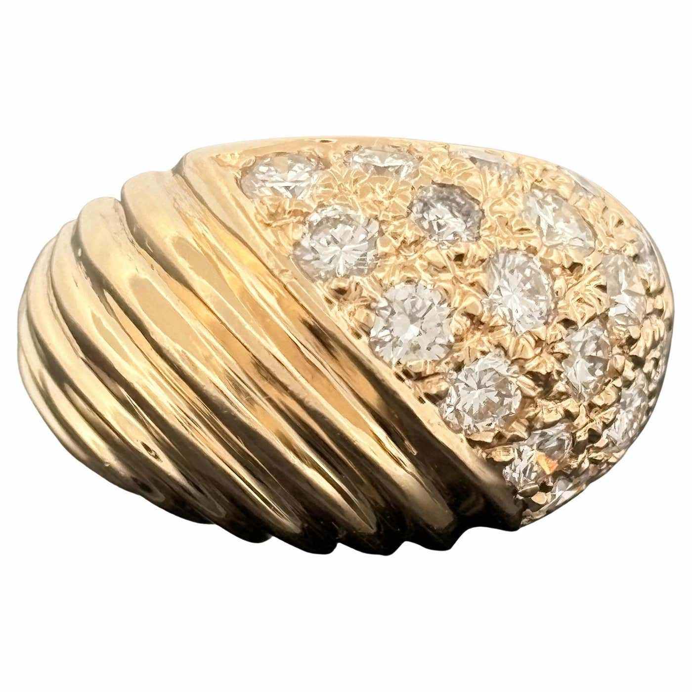 Chunky Rings: Vintage 1.50ctw Diamond Dome Ring 14k Yellow Gold, $1,700, 1stdibs.com