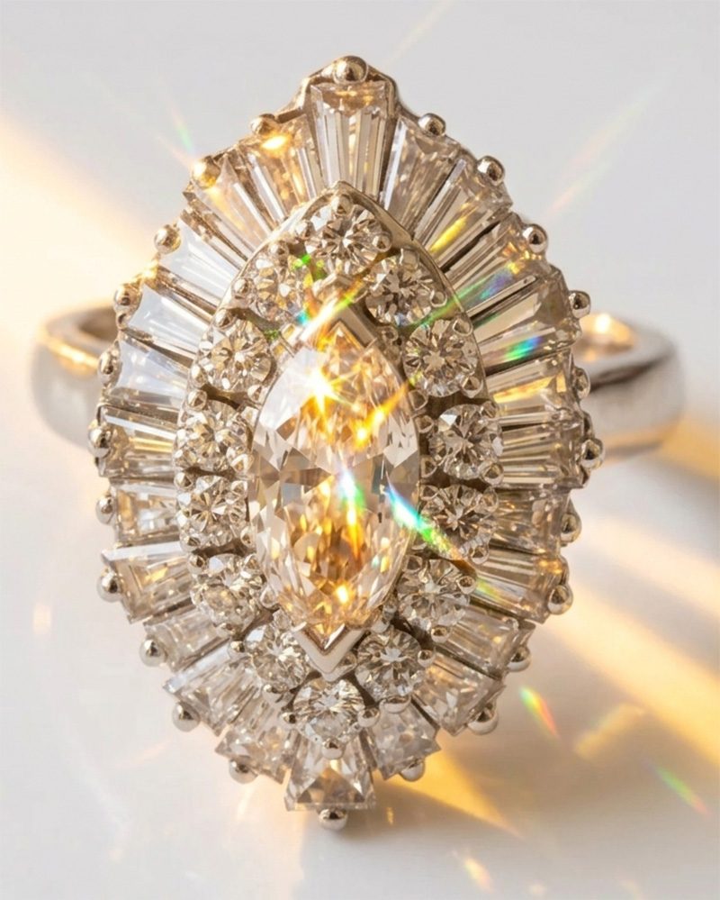 diamond ballerina ring