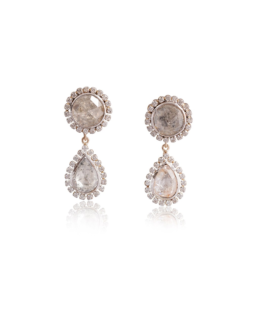 Uncut diamond polki earrings