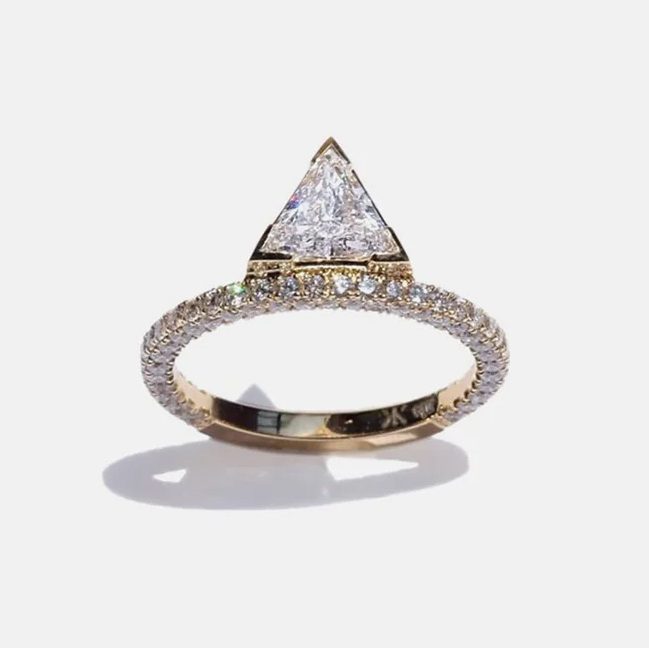 trillion cut diamond ring