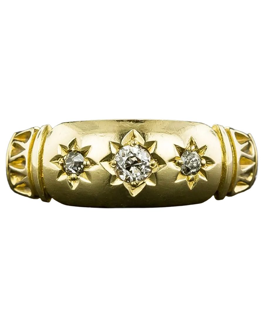 Victorian gypsy ring with old mine cut diamonds, c. 1901. (Courtesy of Lang Antiques)