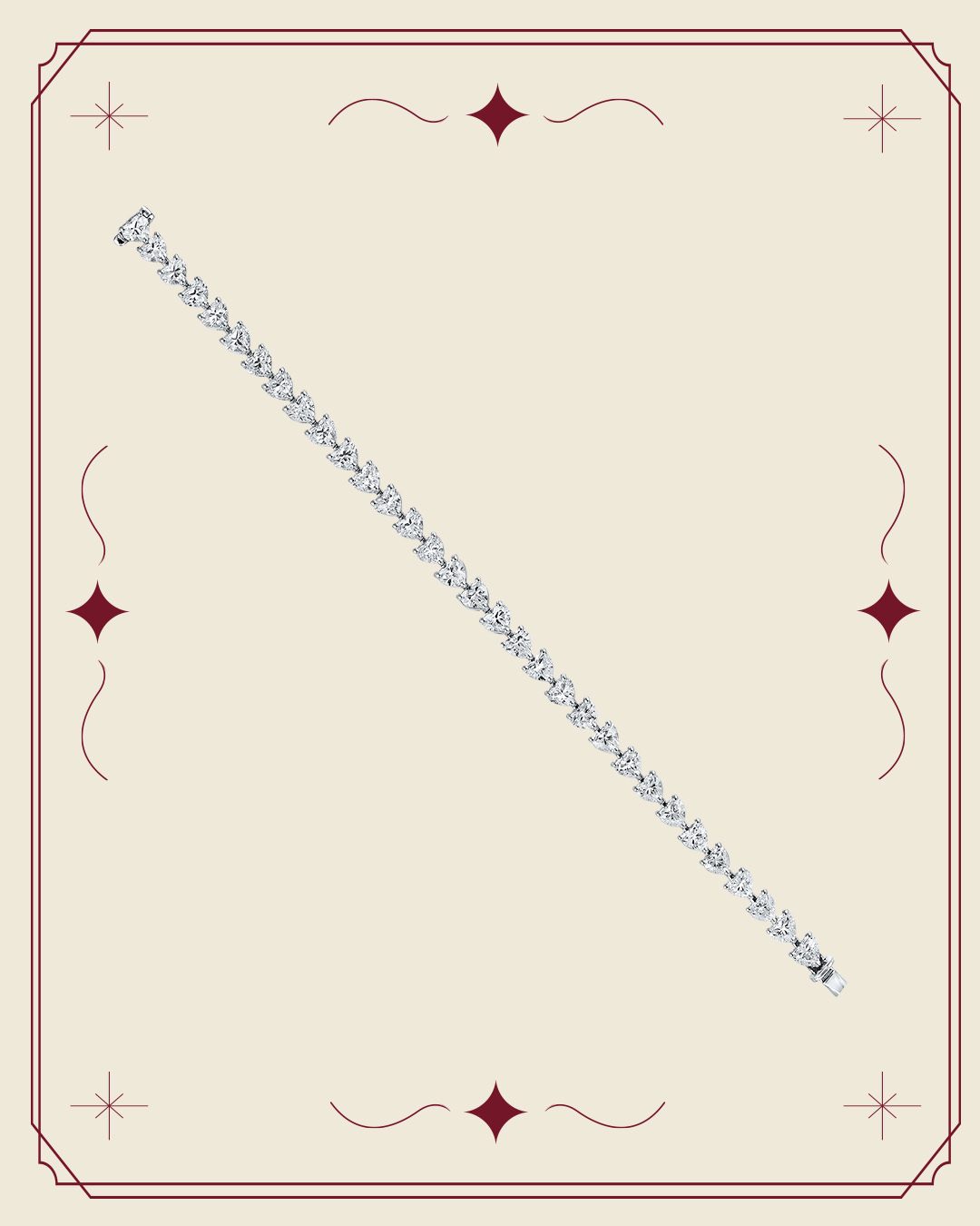 Heart shaped diamond tennis bracelet