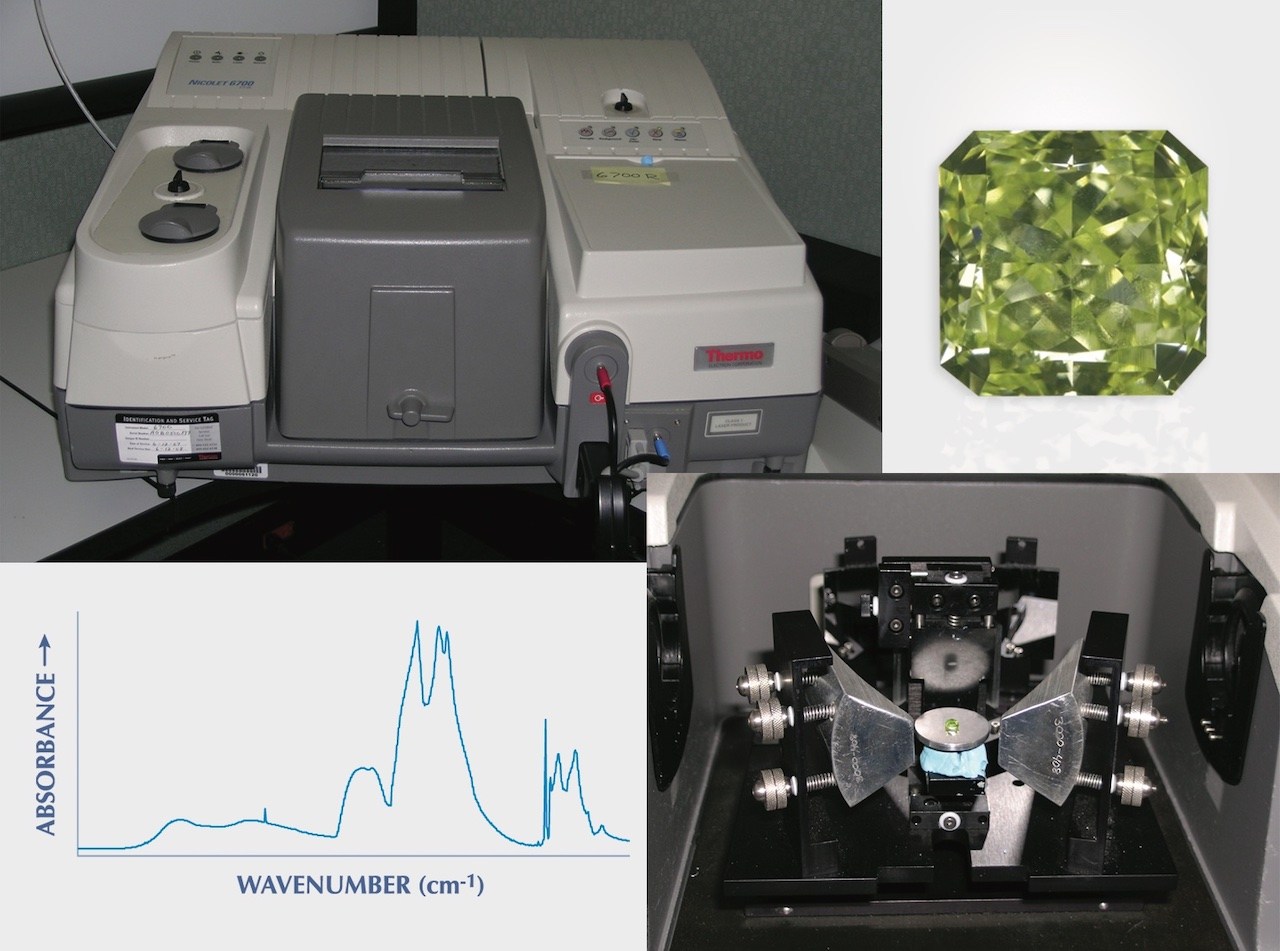 An FTIR spectrometer used by GIA to determine diamond types. The absorption spectrum identifies the diamond’s type. (Courtesy of GIA)