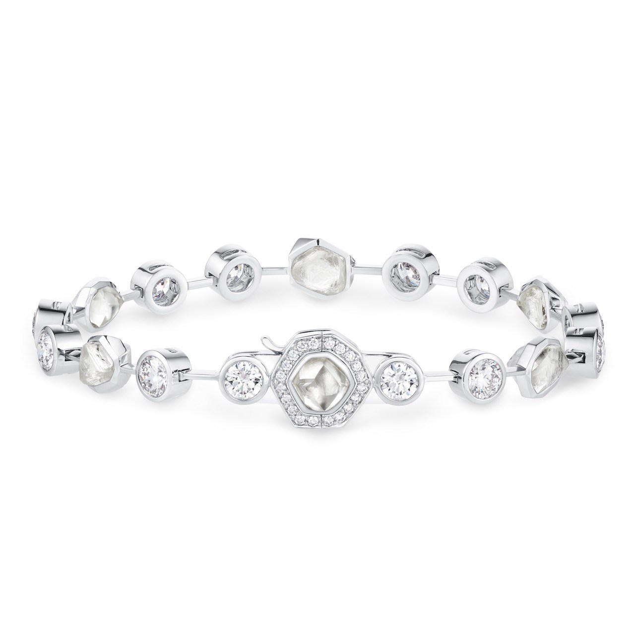 Natural Diamond Modern Lines Bracelet from the GemFair x De Beers London collection