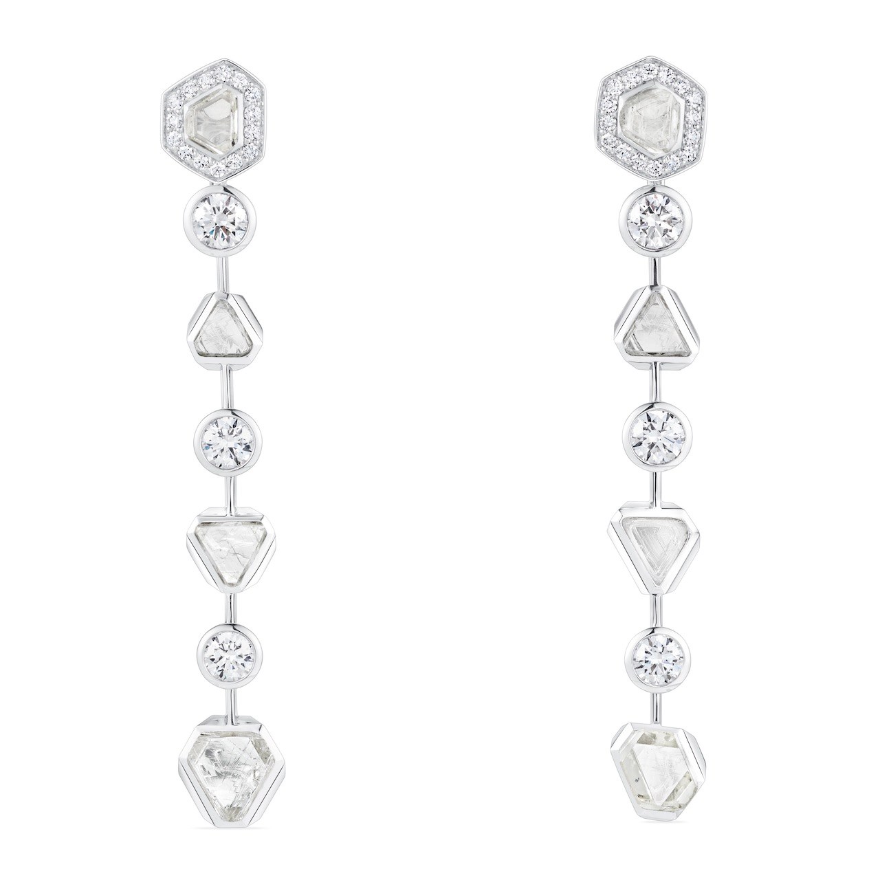Natural Diamond Modern Lines Earrings from the GemFair x De Beers London collection