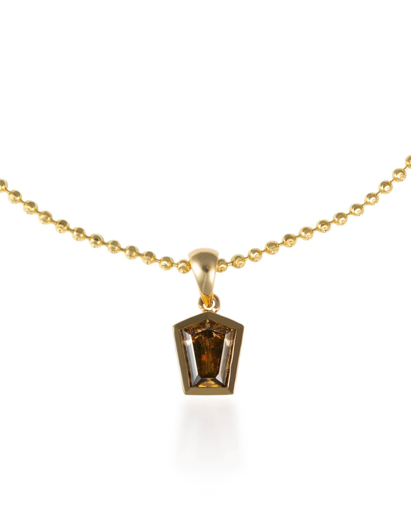 Khepri Alfie Fancy ColorCognac Diamonds Shield Pendant Necklace