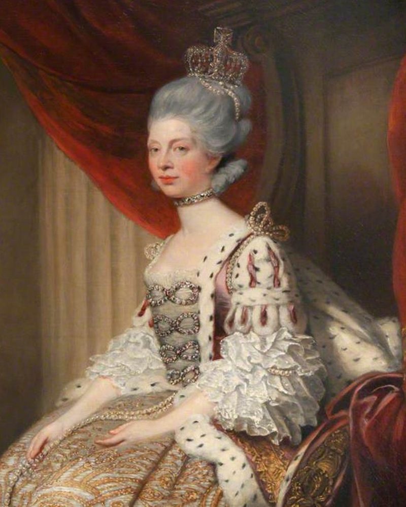 Portrait of Queen Charlotte in Robes of State by Joshua Reynolds, 1770 - 1799 (Wikimedia Commons/Public Domain)