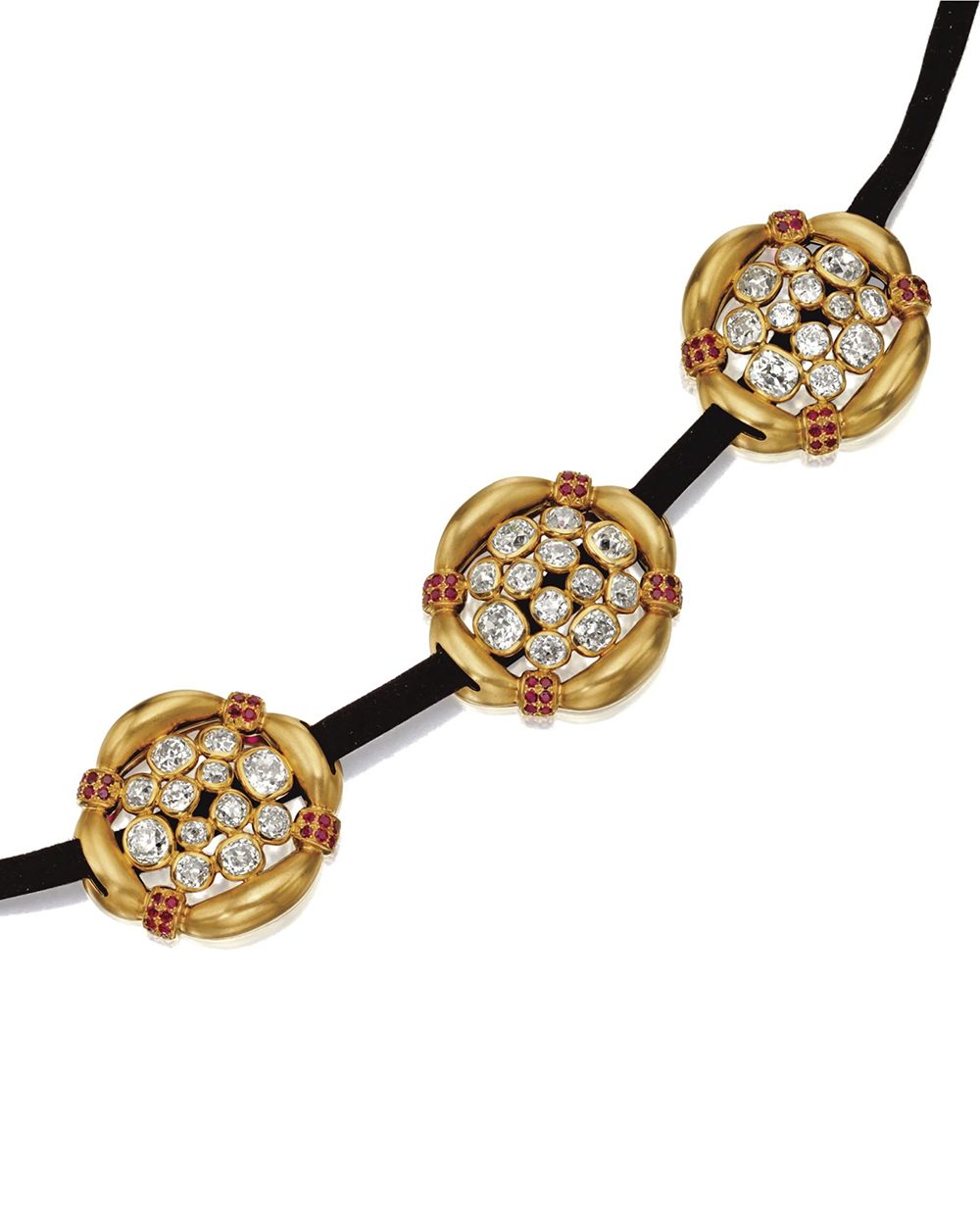 Babe Paley's René Boivin Transformable Clip Brooches / Necklace. (Courtesy of Sotheby's)