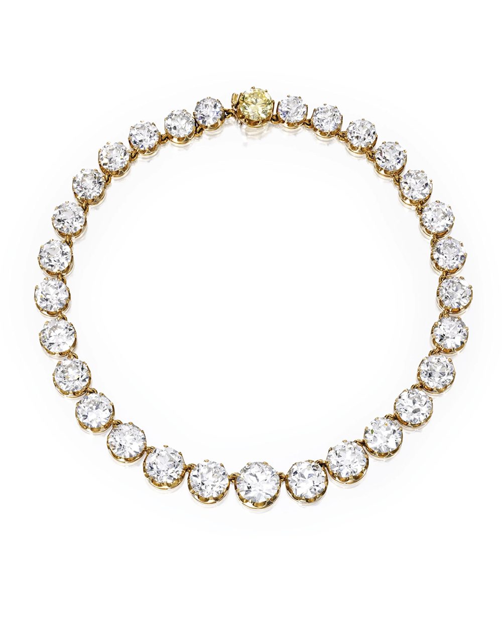 jewelry auctions: Cartier Gold and Diamond Rivière, once beloning to Bunny Mellon