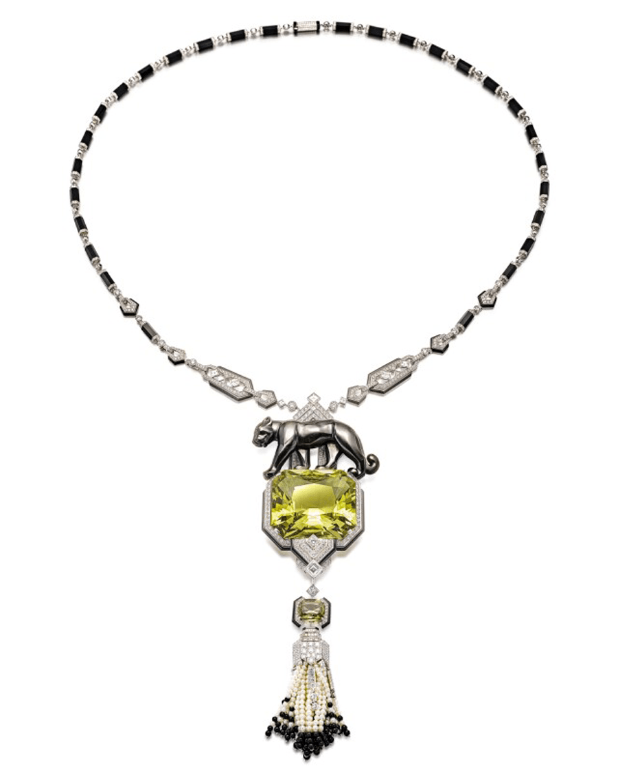 The panther—Jeanne Toussaint’s alter ego and Wallis Simpson’s most potent emblem—takes center stage in this Cartier creation by Toussaint, the Panthère Divine’ Sautoir.