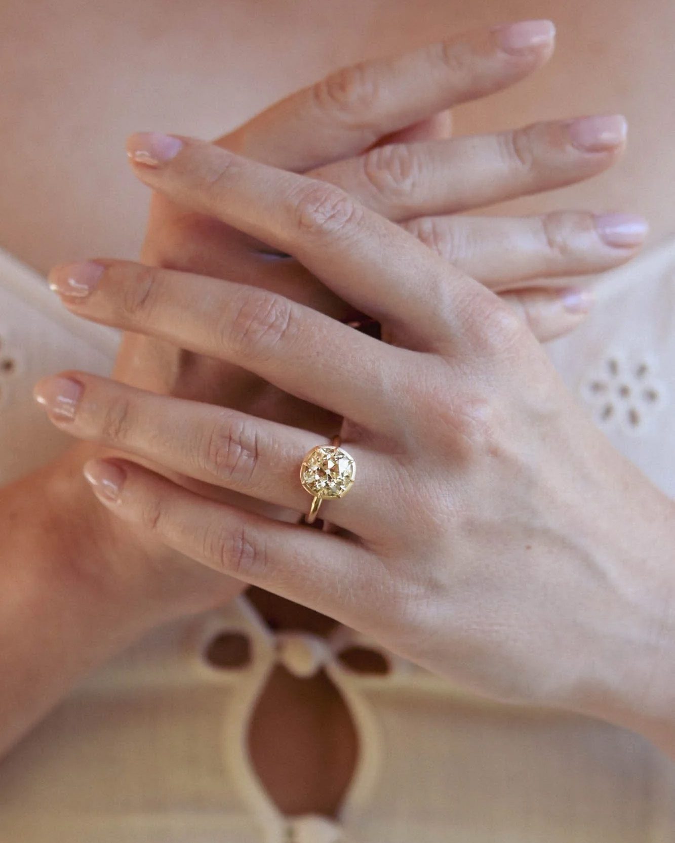 Old Mine Cushion Georgian Style Engagement Ring