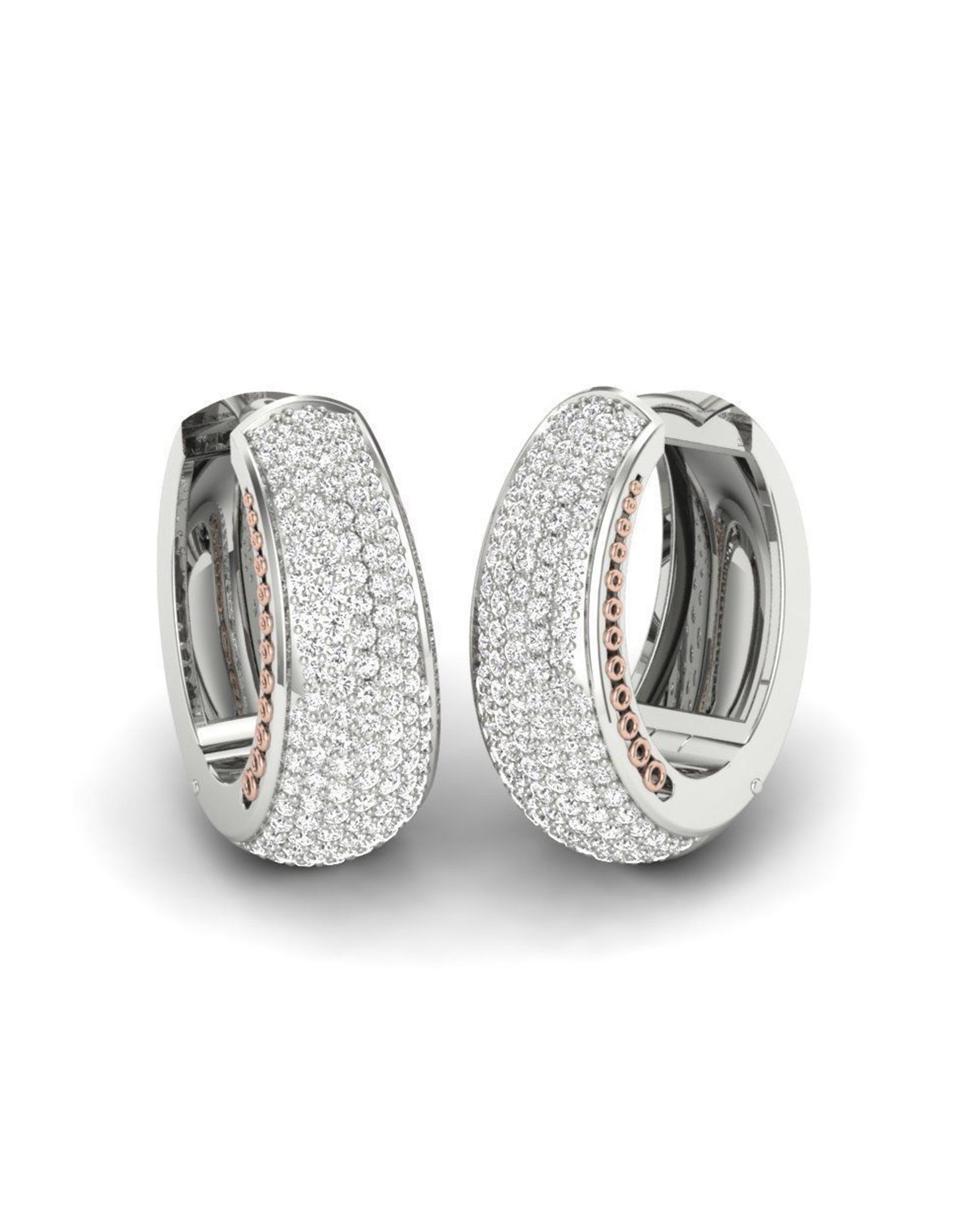 Silver diamond huggies