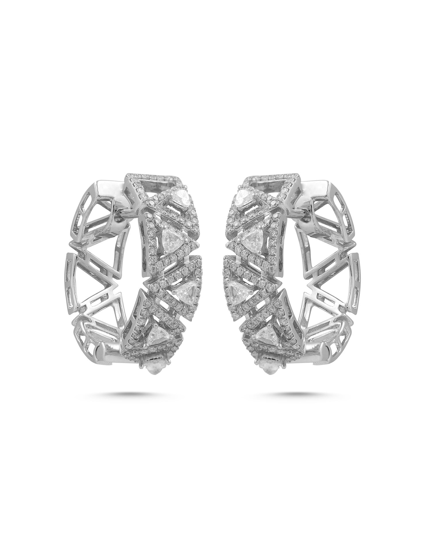 Geometric diamond huggies