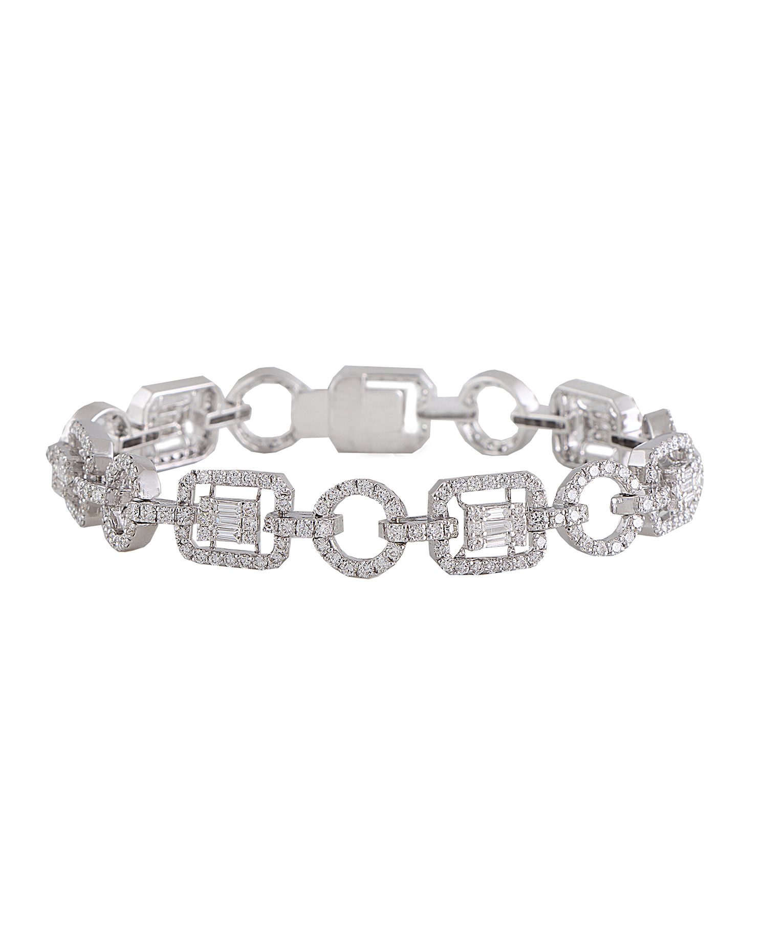 Diamond link stacking bracelet.