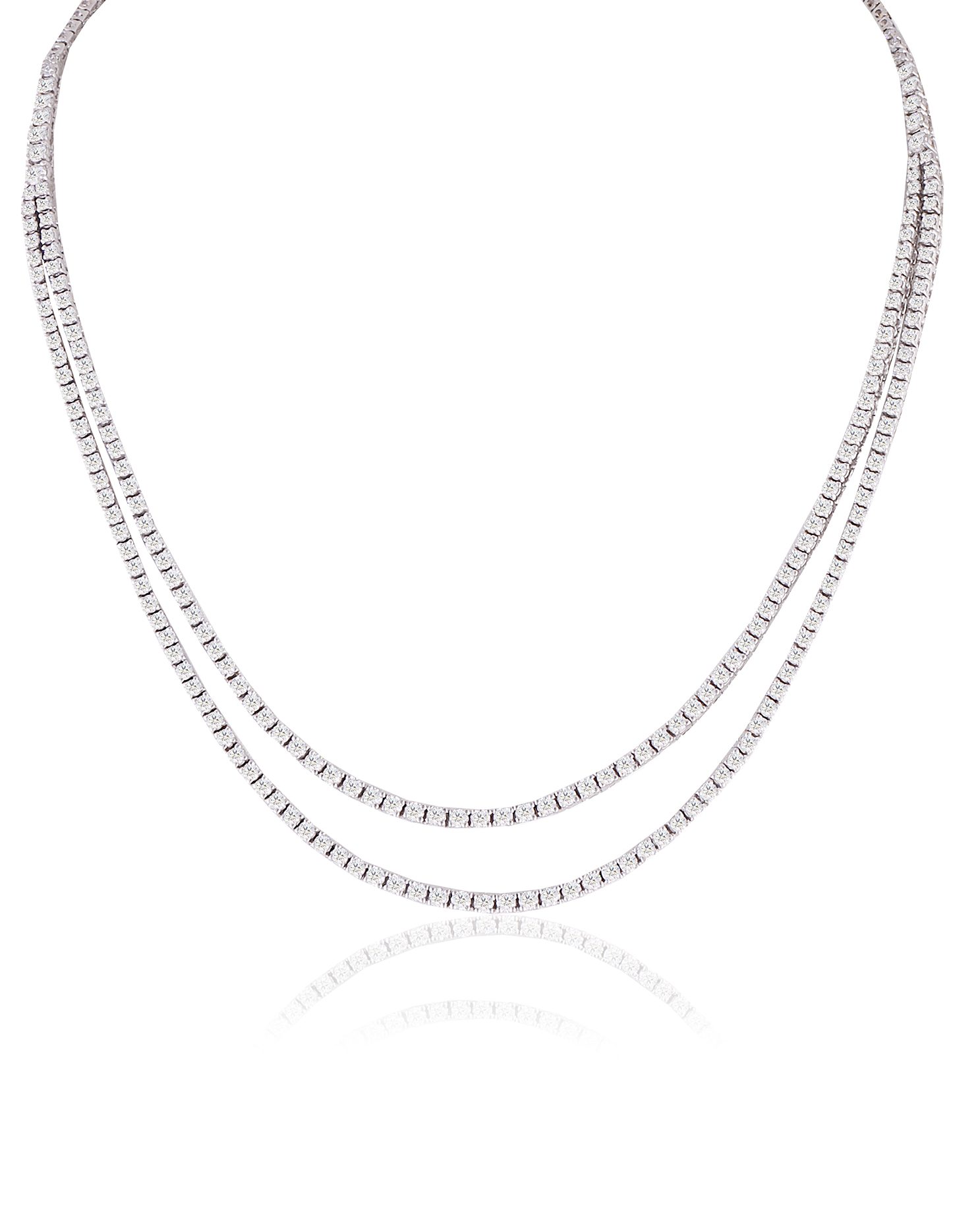 Unisex layered diamond chain necklace.