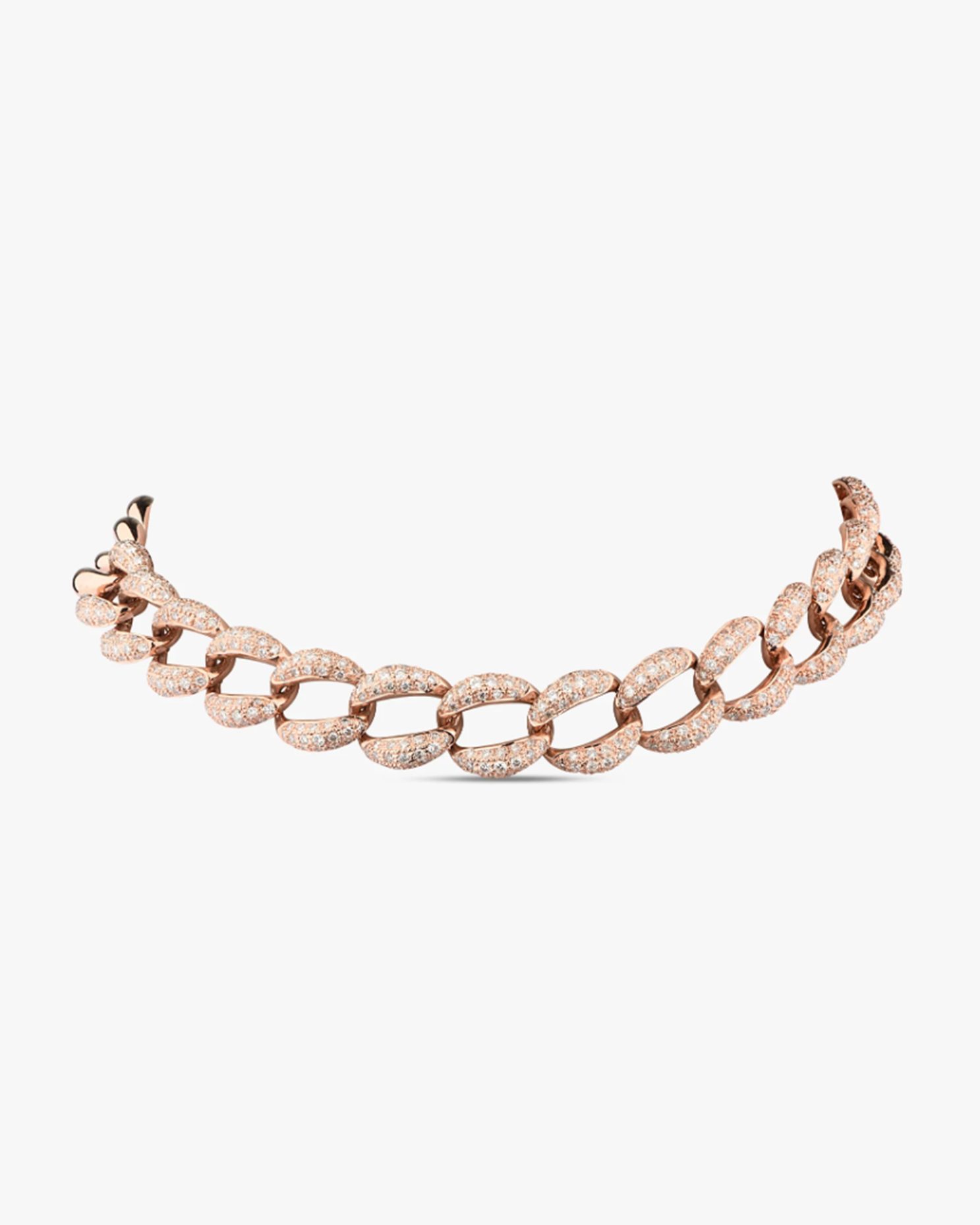Rose gold chain bracelet unisex diamond jewellery
