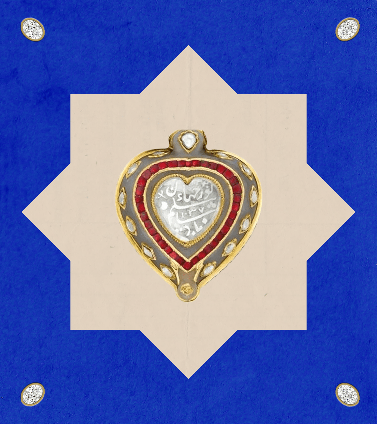 Historic heart-shaped gemstone pendant with inscription