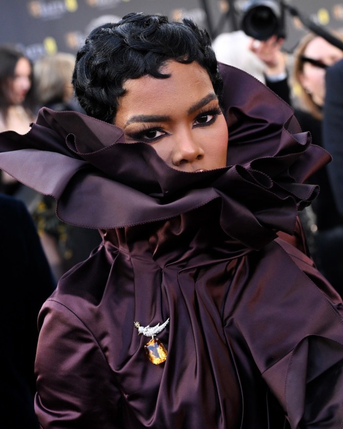 Animal Jewelry Bird on a Rock Teyana Taylor attends the EE BAFTA Awards 2026 at The Royal Festival Hall on February 22, 2026.
