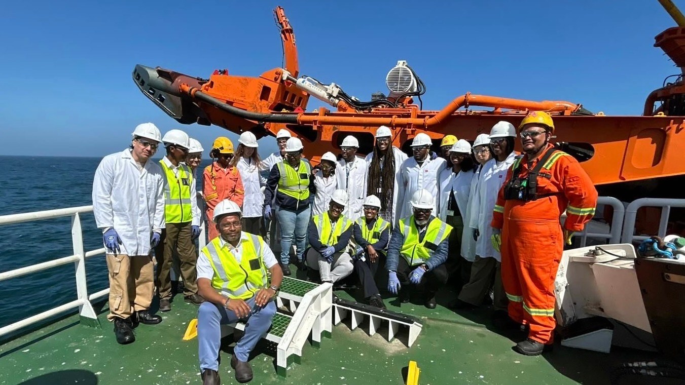 Leah Faye Cooper's helicopter ride to explore Namibia for a closer look at the mining technology, and the sorting, cutting, and polishing facilities behind desert diamonds. (Courtesy of Leah Faye Cooper)