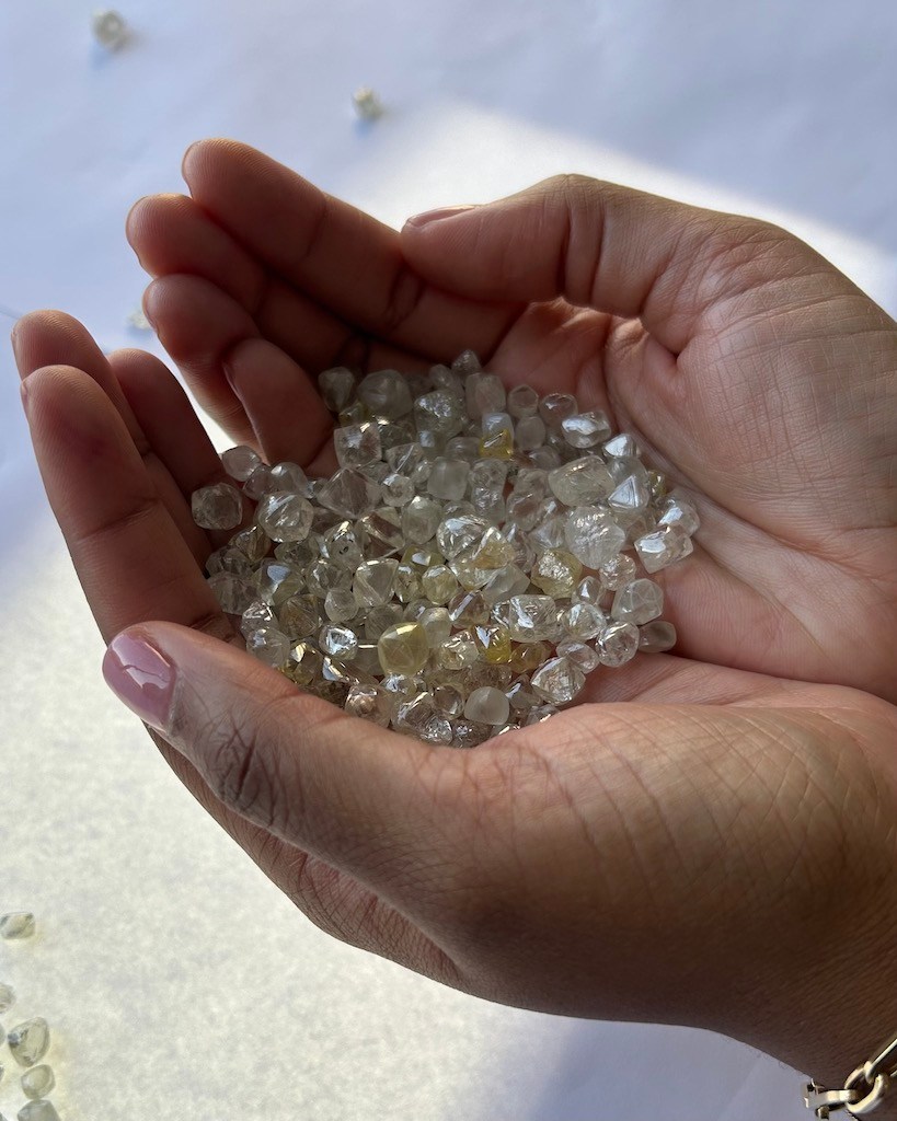 Rough desert diamonds found in Namibia. (Courtesy of Leah Faye Cooper)