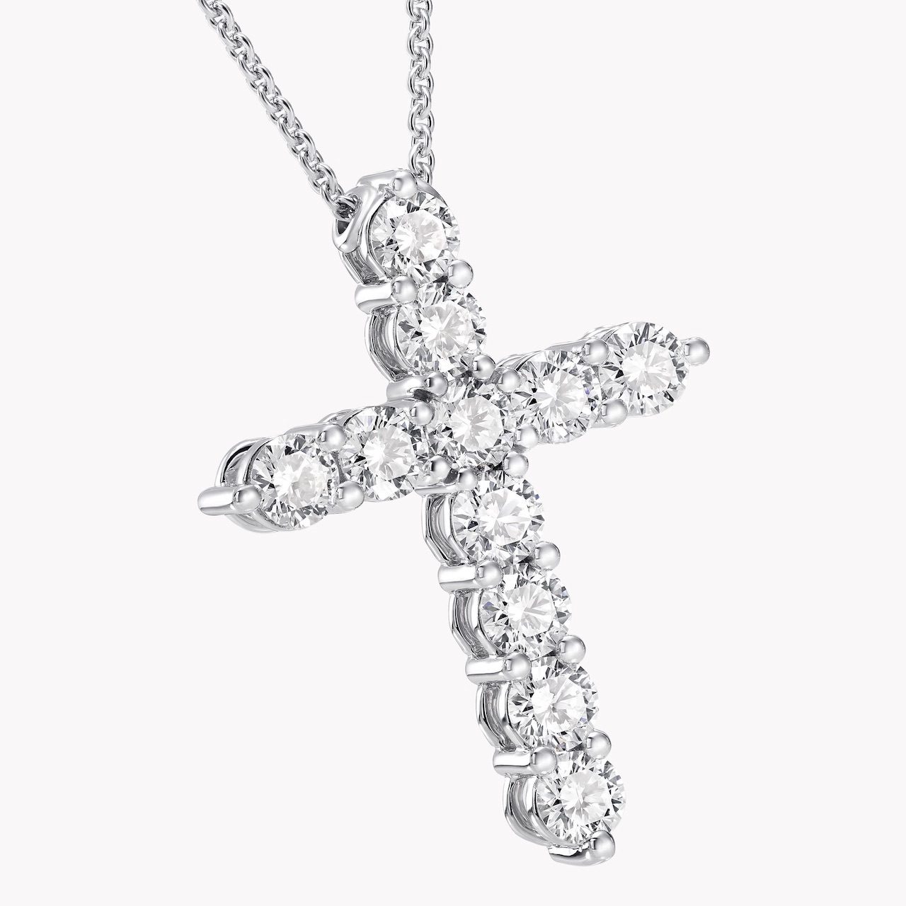 Graff Round Diamond Cross Medium Pendant