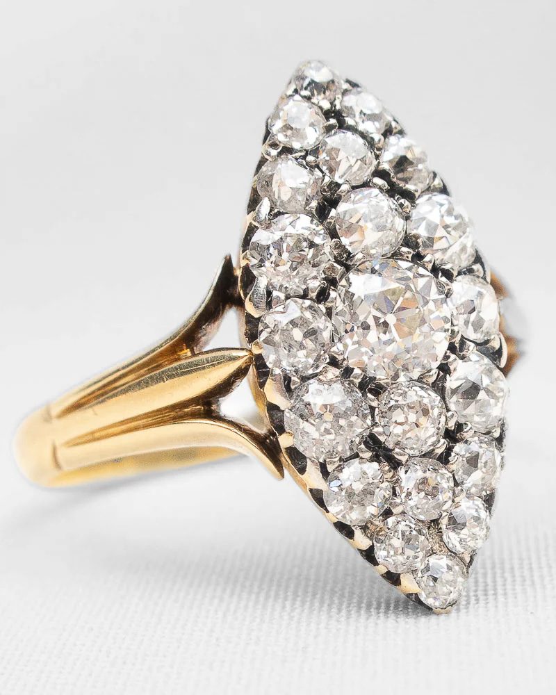 Victorian Diamond Navette Ring