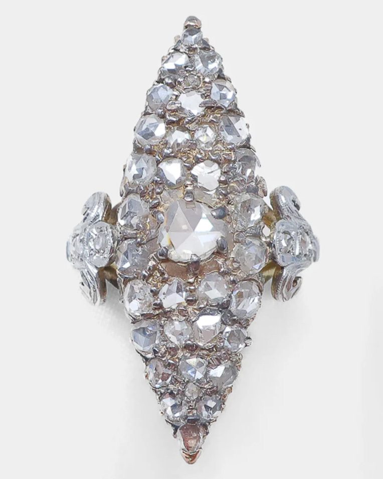 diamond navette ring