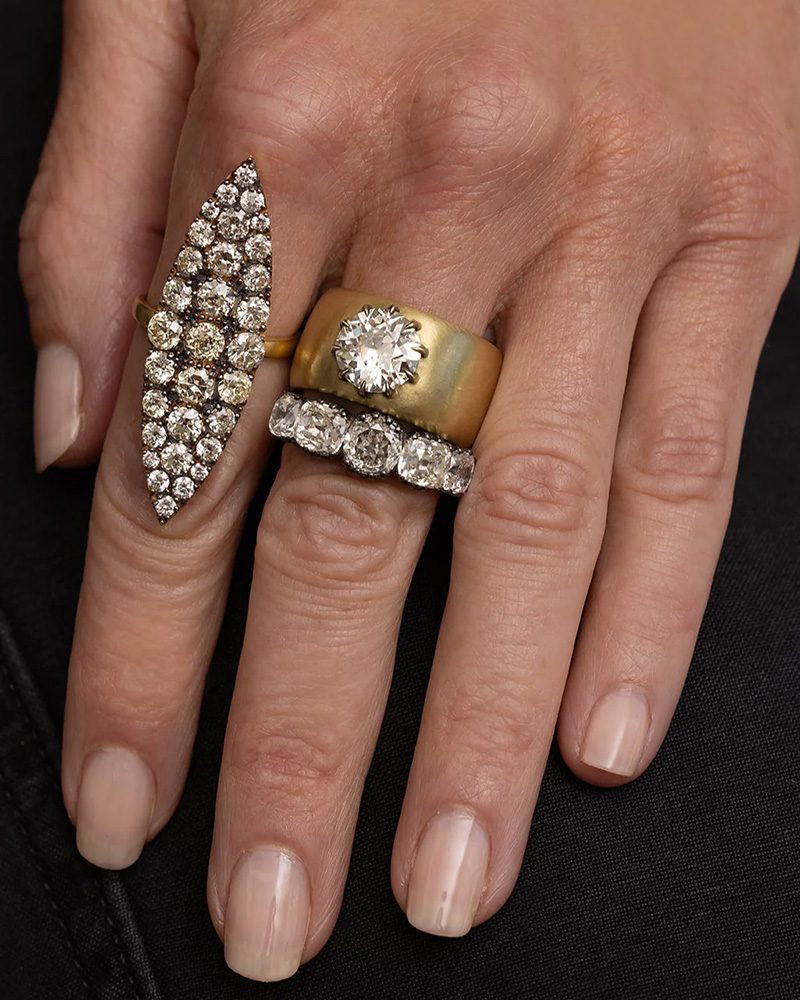 diamond navette ring