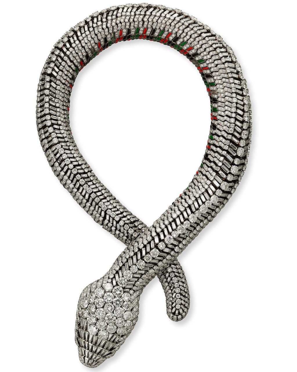 Maria Félix Snake Necklace by Cartier, 1968.