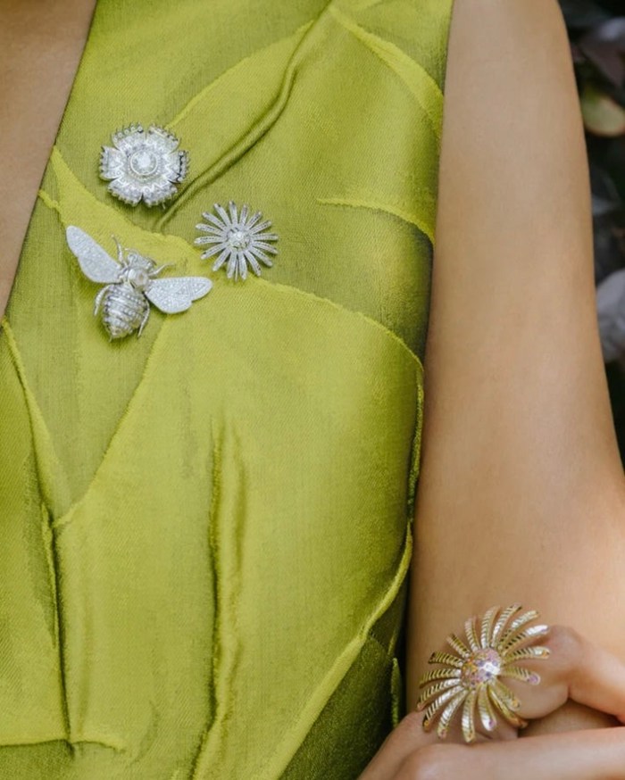Harwell Godfrey We Are Seeds Platinum Brooch, Price Upon Request, harwellgodfrey.com