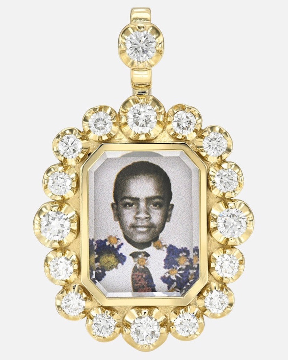 Mourning Jewelry Maggi Simpkins Crown Frame Locket Pendant Diamonds