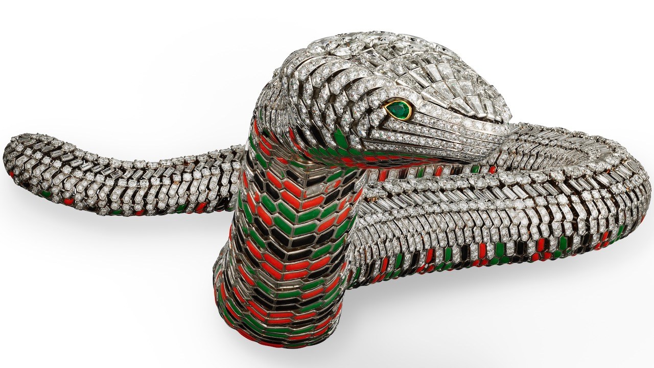 Maria Félix Snake Necklace by Cartier, 1968.