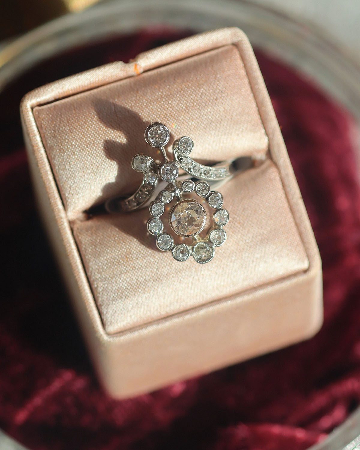 Old European-Cut Diamond Tiara-like Belle Époque Dinner Ring (Courtesy of Adriana Barboné)