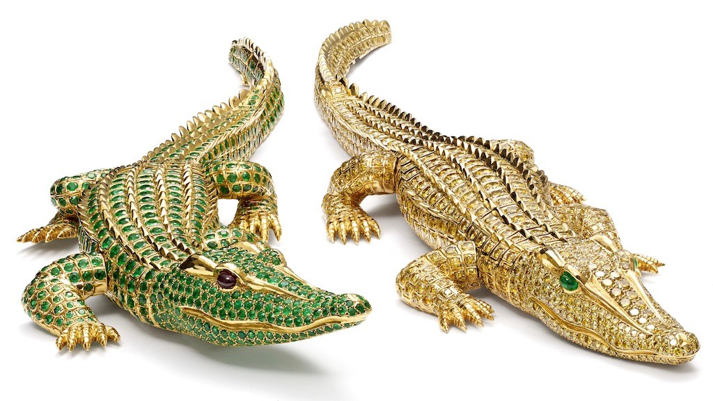 animal jewelry: Cartier Crocodile Necklace, 1975.